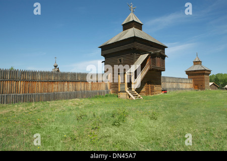 Il Taltsy Museo di architettura e di etnografia (l'architettura in legno museo), vicino a Irkutz, Siberia, Russia Foto Stock