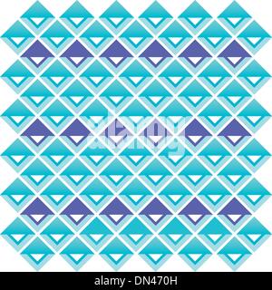 Aztec tribali blu e viola piazze pattern senza giunture Illustrazione Vettoriale