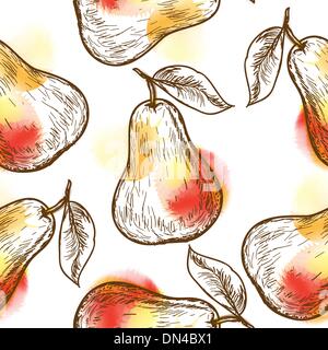 Modello senza cuciture con pera Illustrazione Vettoriale