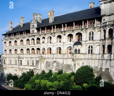 Il Royal Chateau de Blois (castello di Blois), Valle della Loira, Blois, Loir-et-Cher, Francia Foto Stock