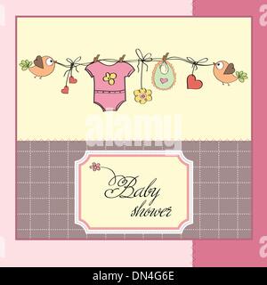 Baby girl doccia card Illustrazione Vettoriale