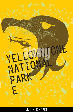 Parco nazionale di Yellowstone spirito eagle vector art Illustrazione Vettoriale