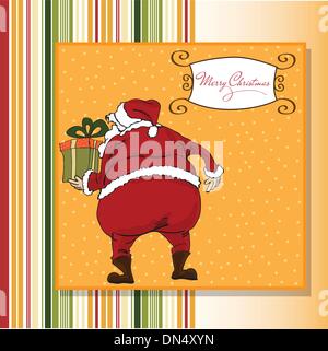 Auguri di Natale carta con Santa Illustrazione Vettoriale
