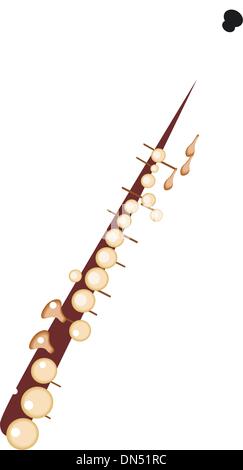 Un Musical sassofono soprano isolati su sfondo bianco Illustrazione Vettoriale