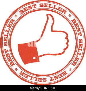 Best seller timbro con il pollice fino simbolo. Vettore Illustrazione Vettoriale