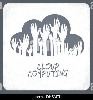 Il cloud computing concetto. Vettore. Illustrazione Vettoriale