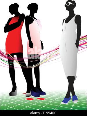 Donne e uomini silhouette. Illustrazione Vettoriale Illustrazione Vettoriale