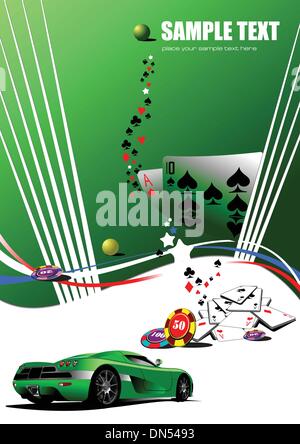 Elementi di casinò con auto sportive immagine. Illustrazione Vettoriale Illustrazione Vettoriale