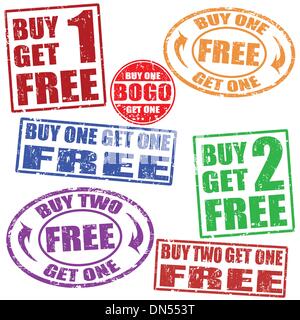 Vendita promozionale di set di timbri Illustrazione Vettoriale