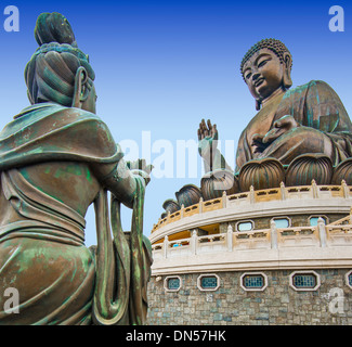 Big Buddha di Lantau Island in Hong Kong, Cina. Foto Stock