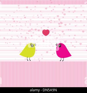Carino uccelli sull'amore data Illustrazione Vettoriale