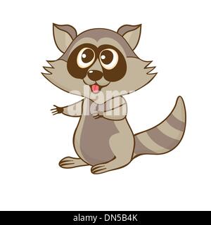 Illustrazione di Cartoon carino raccoon Illustrazione Vettoriale