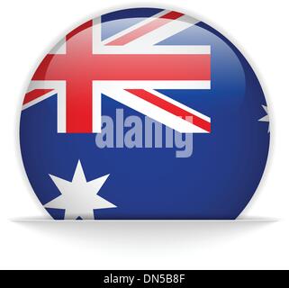 Bandiera dell'Australia pulsante lucida Illustrazione Vettoriale