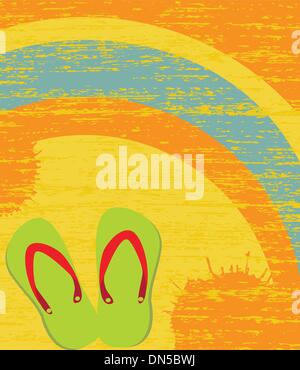 Bellissima spiaggia pantofole isolato Illustrazione Vettoriale
