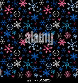 Modello senza soluzione di continuità con i fiocchi di neve Illustrazione Vettoriale