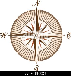 Vettore marrone vintage compass Illustrazione Vettoriale