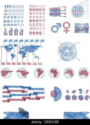 In Infographics doodle style Illustrazione Vettoriale
