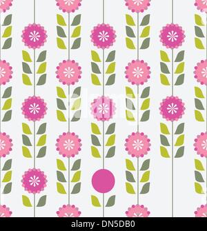 Seamless rosa primavera o estate fiori pattern. Sfondo floreale. Illustrazione Vettoriale