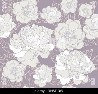 Seamless motivo floreale. Sfondo con le peonie Illustrazione Vettoriale
