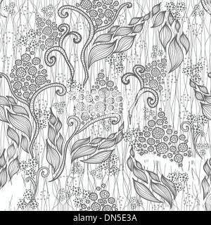 Abstract motivo floreale. Modello senza cuciture con fiori Illustrazione Vettoriale