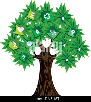 Risorse verde concept tree Illustrazione Vettoriale