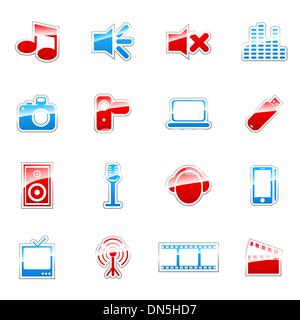 Etichetta icone Illustrazione Vettoriale