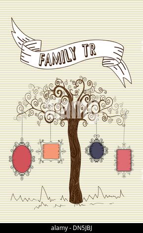 Telai Vintage tree Illustrazione Vettoriale