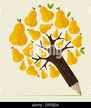 Un sano concetto di frutta tree Illustrazione Vettoriale