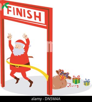 Babbo Natale Babbo Natale gara di finitura Illustrazione Vettoriale
