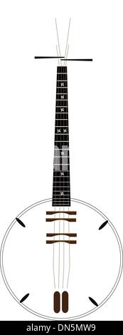 Un Musical Brown Dan Nguyet su sfondo bianco Illustrazione Vettoriale