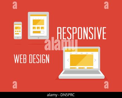 Sensibile web design concept Illustrazione Vettoriale