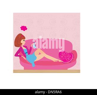 Donne in stato di gravidanza perché ha una nascita di un figlio Illustrazione Vettoriale