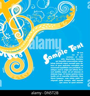 Chiave di Violino design floreale Illustrazione Vettoriale