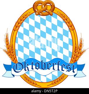 Oktoberfest etichetta ovale design Illustrazione Vettoriale