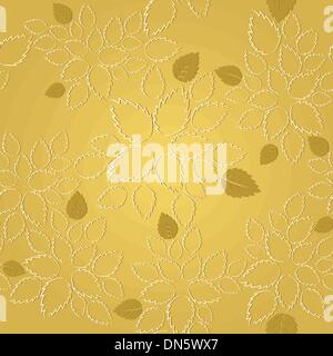Seamless foglie d'oro lace pattern di sfondo Illustrazione Vettoriale