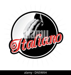 Parlare italiano il badge Illustrazione Vettoriale