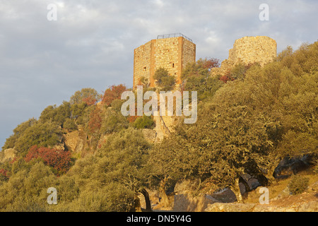Vista del Castillo de Monfrague Foto Stock
