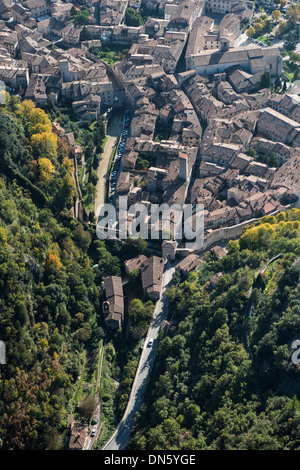 Storica città di Gubbio, in provincia di Perugia, Umbria, Italia Foto Stock