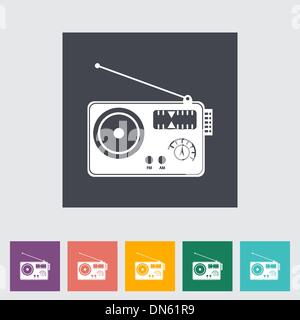 Radio singola icona piatta. Illustrazione Vettoriale