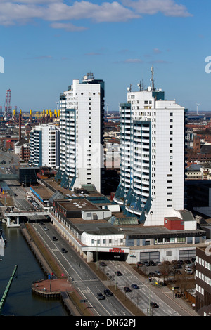 Il centro di Columbus Bremerhaven, centro commerciale, ufficio e gli edifici residenziali, Bremerhaven, Brema, Germania Foto Stock