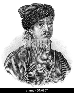 Ritratto di Miklós Zrínyi o Nikola Zrinski, 1620 - 1664, un croato e ungherese leader militare, statista e poeta Foto Stock