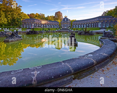 Aranciera con sun tempio nel parco Eremitage a Bayreuth, Alta Franconia, Baviera, Germania Foto Stock