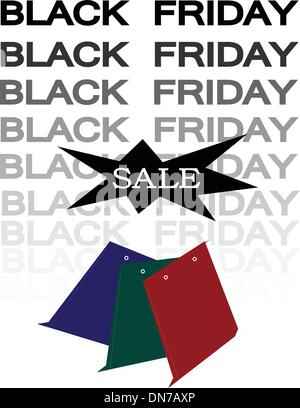 Carta Shopping Bags per venerdì nero Vendita Illustrazione Vettoriale