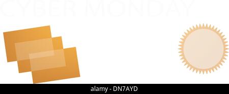 Carta Shopping Bags su Cyber lunedì Vendita banner Illustrazione Vettoriale