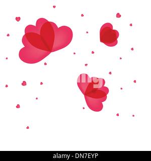 Biglietto di auguri. Bouquet di fiori in un a forma di cuore, costruito di piccoli fiori su uno sfondo con punti e luogo per il testo. Illustrazione Vettoriale