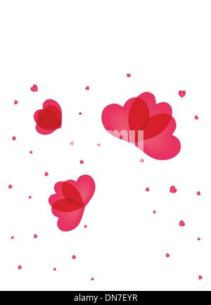 Biglietto di auguri. Bouquet di fiori in un a forma di cuore, costruito di piccoli fiori su uno sfondo con punti e luogo per il testo. Illustrazione Vettoriale