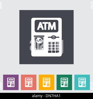 Icona piana di ATM Illustrazione Vettoriale