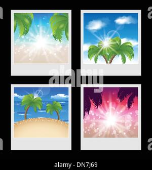 Serie cornici fotografiche con spiagge Illustrazione Vettoriale