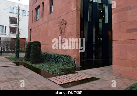 Berlino, Germania. Xviii Dicembre, 2013. L'ambasciata indiana a Berlino, Germania, 18 dicembre 2013. Foto: Jens Kalaene/dpa/Alamy Live News Foto Stock