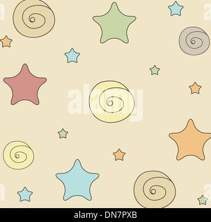 Multicolore di stelle seamless pattern sfondo. Illustrazione Vettoriale